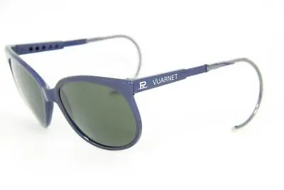 Vintage Vuarnet 002 Blue Metal Cable Hook Sunglasses PX3000 Mineral Gray Lens • $135.20