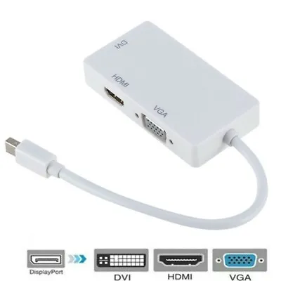 3-in-1 Mini Displayport To DVI VGA HDMI Converter Adapter Cable For Mac MacBook • $14.52