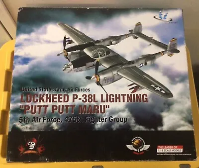 JS-International 1/18 WWII US Lockheed P-38L Lightning  Putt Putt Maru  (Sealed) • $250