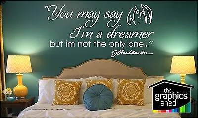 JOHN LENNON QUOTE Wall Sticker Decal Wall Art Music Dreamer • £19.95