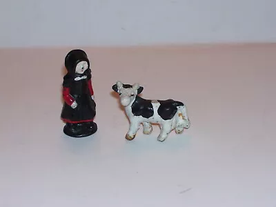 Vintage Cast Iron Amish Cow Miniature Statues • $14.99