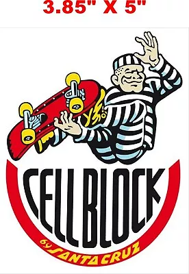 Vintage Santa Cruz Cell Block  Skateboard Decal Laminated • $3.25