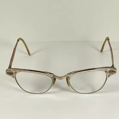 Vintage 60s AMERICAN OPTICAL CAT EYE Glasses Embellished 4 1/4 Poor Condition • $19