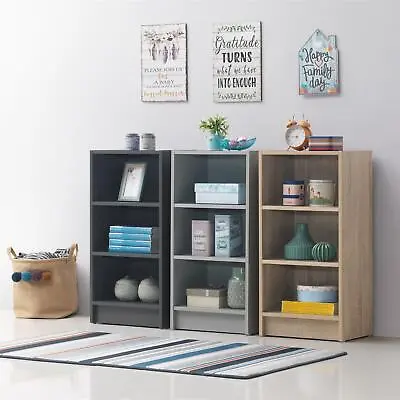 Essentials 3 4 Tier Cube Bookcase Display Shelving Storage Unit Wood Furniture • £53.99