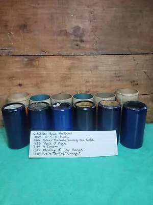 6 Edison Blue Amberol Cylinder Records 3408 2901 1633 2119 1574 1881 • $14