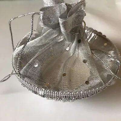 £15 • Buy Pack Of 5 Silver Gift And Favor Bag With Attached Bowl For Mehndi, Celebrations 