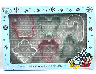 Disney Store Metal Cookie Cutters Set Of 6 Mickey Mouse Minnie Mouse Christmas • $19.99