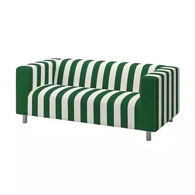 Ikea Klippan 2-Seat Sofa Cover - Radbyn Green/White 804.601.73 • £75