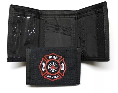 Fire Fighter Nylon Trifold Wallet - Black - NEW • $9.99