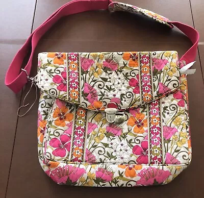 Vera Bradley CLEMENTINE Messenger Shoulder Bag Laptop Bookbag Tote LOTS OF ROOM • $30