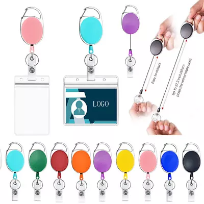 Reel Keychain Nurse Badge Holder Card Holder Accessories Name Badge Clip Soild * • $3.69