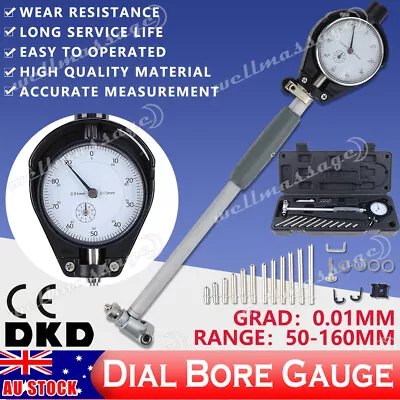 Indicator Dial Bore Gauge Cylinder Measuring Micrometer Kit 0.01mm 50-160mm OZ • $58.55