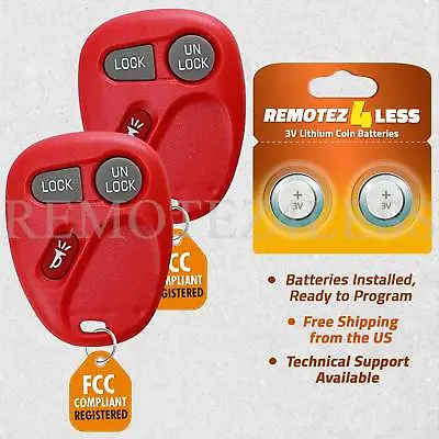 2 For 2001 2002 GMC Sierra 1500 2500 3500 Keyless Entry Remote Car Key Fob Red • $13.45
