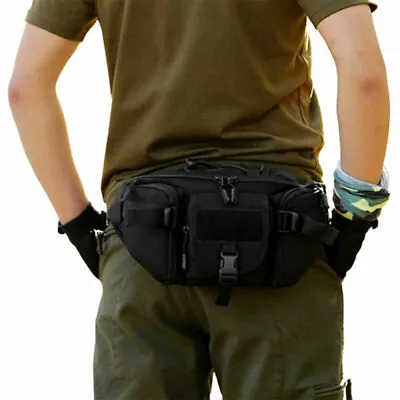 Men Waist Bag Tactical Nylon Fanny Pack Military Travel Hip Belt Bum Pouch UK • £11.35