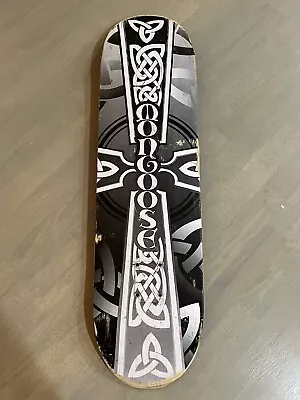 Vintage  MONGOOSE  31  Wood Skateboard W/ Black And White Iron Cross Rare • $35