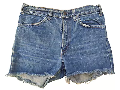 Levis Denim Vintage Shorts Hotpants Zip Fly Mid Waist Cut-Off Jeans Levi W30 • £11.95