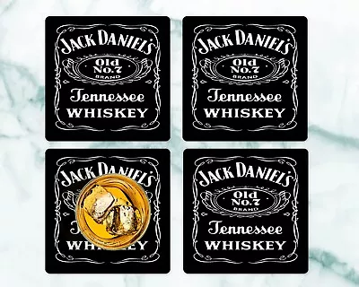 Four Neoprene Drink Coasters - Jack Daniels Whiskey • $9