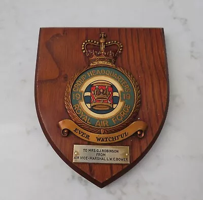 Wooden Mess Plaque / Shield - RAF No.19 Group Headquarters Vice Marshal Bower • £34.95