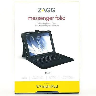 9.7  Ipad Tablet Keyboard Case Zagg Messenger Folio Bluetooth  • $17.99