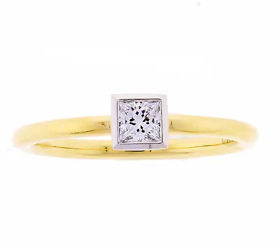 Tiffany & Co. Platinum Bezel Set Diamond Ring And Yellow Gold Band • $2258.22