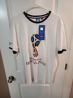 NWT 2018 FIFA World Cup Russia Soccer Futbol White Tee T Shirt XL New! • $19.99