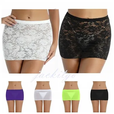 Women Mesh Sheer Mini Skirt Transparent Micro Club Wear Bodycon Dress Nightwear • $4.22