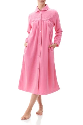 $74.95 • Buy Ladies Givoni Carnation Pink Mid Length Button Dressing Gown Bath Robe (74)