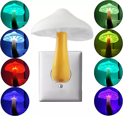 Mushroom Sensor LED Night Light，Plug In 7 Color Changing Magic Lamp Mini Dream  • $11.37