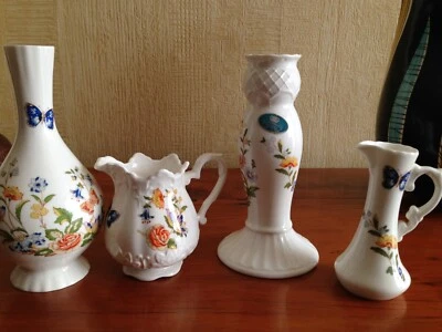 £9.99 • Buy 4 Pieces Of Aynsley Cottage Garden, Candlestick, Jug & 2 Vases