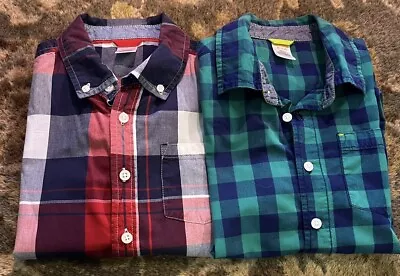 Gymboree Sz7/8  Set Of 2 Boys Short Sleeve~button Up Shirts~euc • $7.60