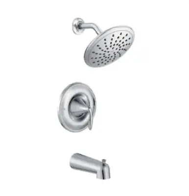 MOEN Eva Posi-Temp Rain Shower Single-Handle Tub/Shower Faucet Trim Kit Chrome • $55