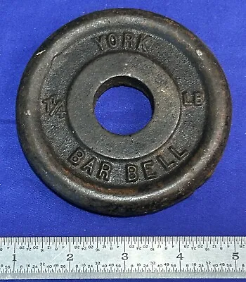 1  1 1/4 LB YORK BARBELL Weight Plate Cast Iron Vintage Two Sided Standard Lift • $8.99