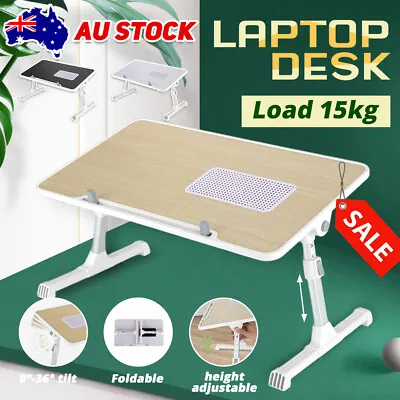 Height Adjustable Laptop Stand Bed Table Portable Lap Desk With Foldable Leg AUS • $25.49