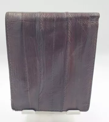 Genuine Eel Skin Bifold Vintage Mens Brown Wallet • $39.96