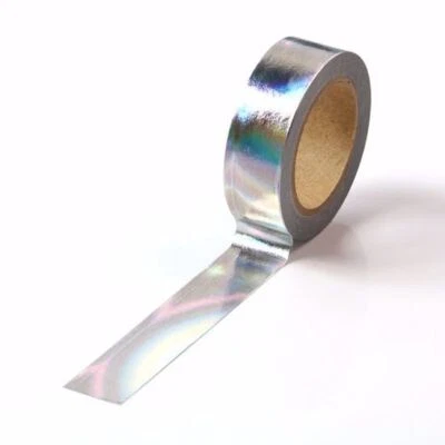 $5.50 • Buy Washi Tape Foil Silver Holographic Metallic Gilded 15mm X 10m