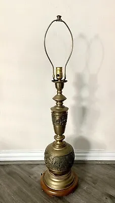 Retro Mid-Century Asian Modern Style Brass Table Lamp • $125