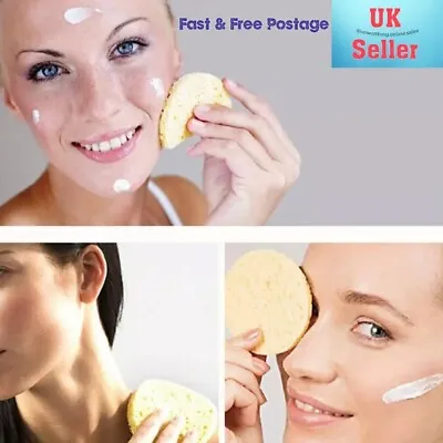 2 Cellulose Sponge Facial Skin Cleansing Exfoliate Pad Face Clean Remover • £2.99