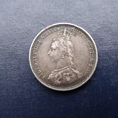 1887 Victoria Jubilee Head  Silver One Shilling Coin Nice Example • £11.49