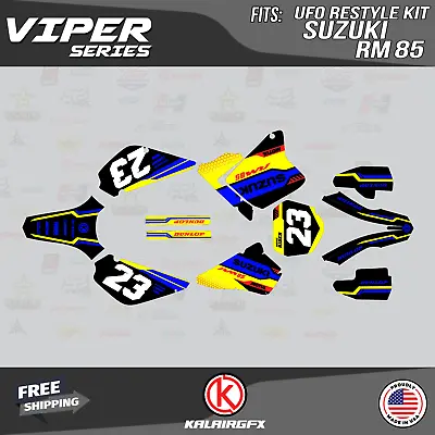 $54.99 • Buy Graphics Kit For Suzuki RM85 (2001-2023) UFO RESTYLE Viper-Blue