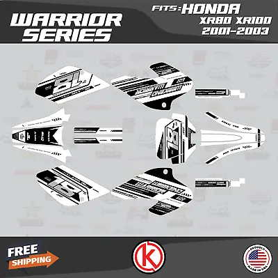 Graphics Kit For HONDA XR80 XR100 (2001-2003) Warrior Series - White • $59.99