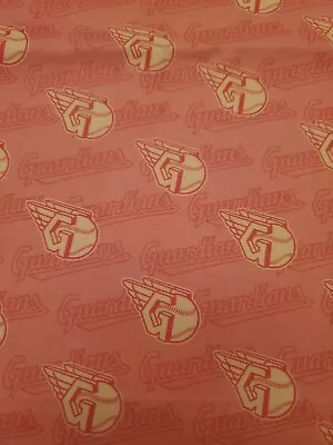 Mlb Cleveland Guardians - 100% Cotton Fabric - Major League Baseball - Pink • $8.99