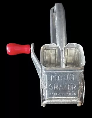 Retro MOULI Aluminum Rotary Hand Grinder/Grater Red Handle Made In FRANCE 1950's • $19.50