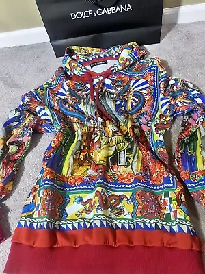 Dolce Gabbana Dragon Dynasty Print  Runway Hoodie MSRP $2900 • $699