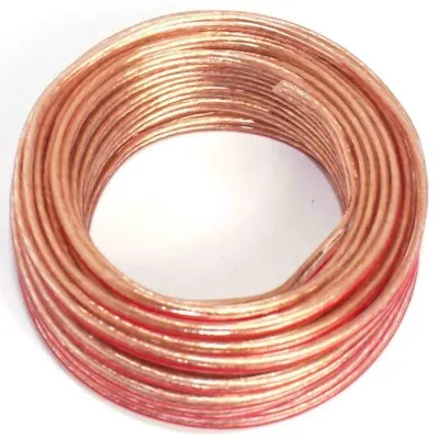 £11.21 • Buy 2 Core Speaker Wire Transparent Clear Two Core Cable 1mm 1.5mm 2.5mm All Sizes