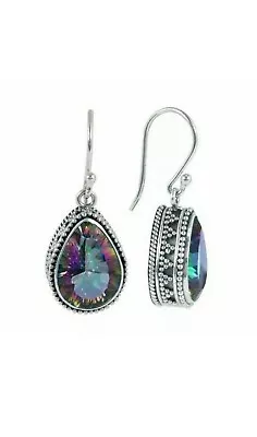 Women 925 Sterling Silver Mystic Rainbow Topaz Hook Drop Dangle Stud  Earrings • £4.49