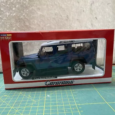 Cararama 1:24 Scale Land Rover Defender Blue White Roof Boxed Diecast LWB • £15