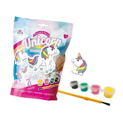 Make Mould & Paint Your Own Unicorn Plaster Figures Craft Activity Toy Makes 4 • £3.99