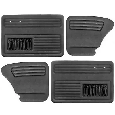 VW Bug Door Panels W/ Pockets 1958-1964 Set Of 4 Black Vinyl  • $149.95