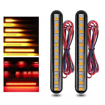 2X Motorcycle LED Brake Stop Turn Signal Flowing Sequential Tail Light Strip Bar • $9.98