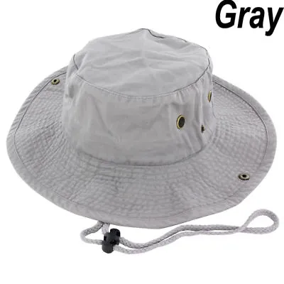 Mens Boonie Bucket Hat Cap Cotton Fishing Hunting Safari Summer Military Gray • $10.95
